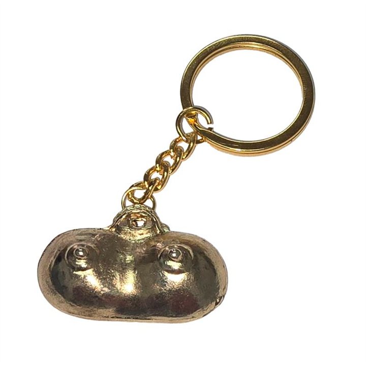breast-shaped metal keychain Golden - 8412345054525 - Teknashop Ltd