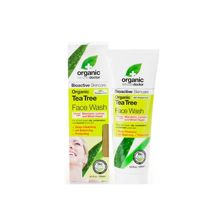 Dr Organic Tea Tree Face Wash 200ml - unisex - Teknashop Ltd