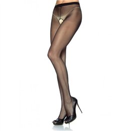 LEG AVENUE - NYLON PANTIES WITH CROTCH OPENING BLACK - 1905 BLACK - Teknashop Ltd