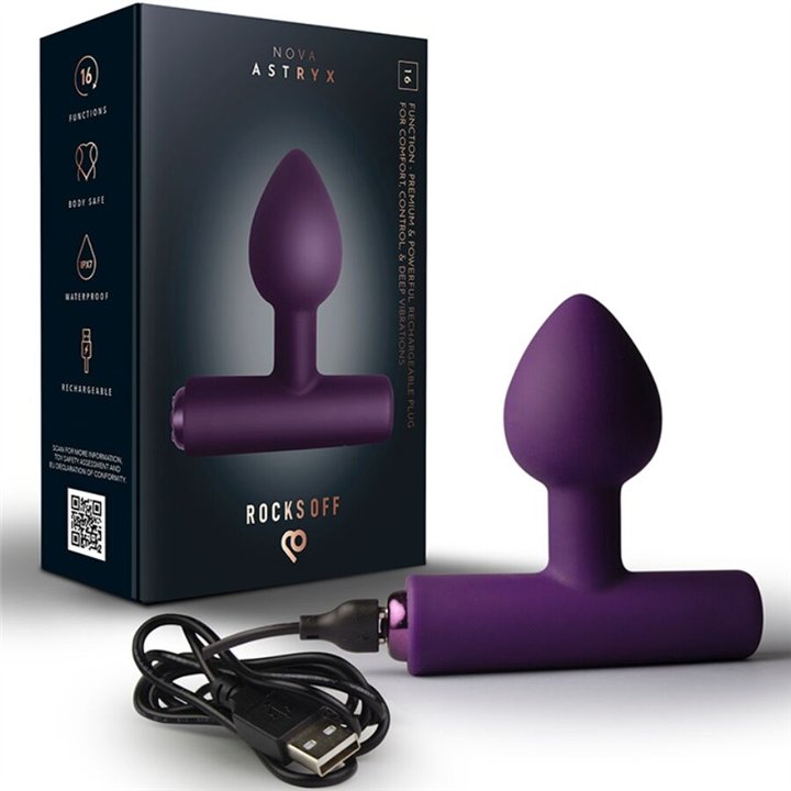 ROCKS-OFF - NOVA ASTRYX RECHARGEABLE PREMIUM & POWERFUL ANAL PLUG 16 FUNCTION PURPLE - D-245853 - Teknashop Ltd