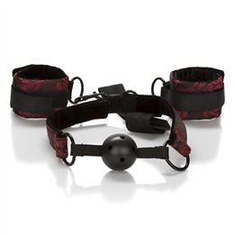 CALEXOTICS - SCANDAL BREATHABLE BALL GAG WITH HANDCUFFS - D-243636 - Teknashop Ltd