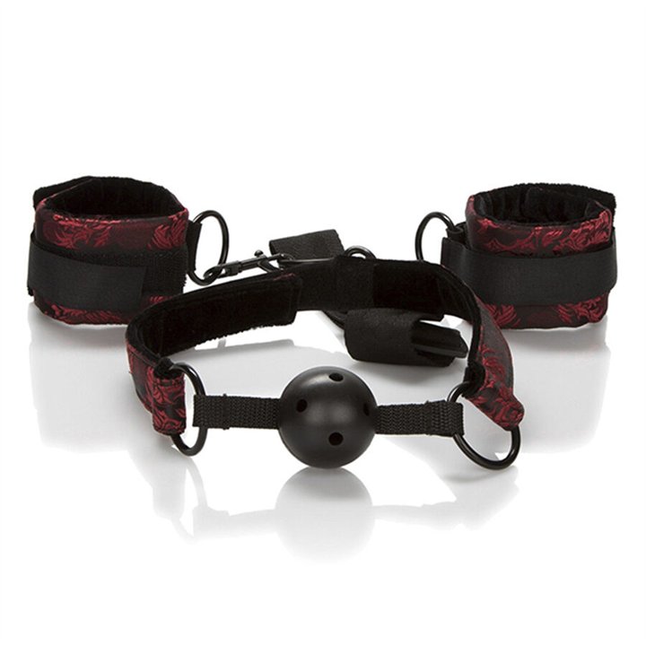CALEXOTICS - SCANDAL BREATHABLE BALL GAG WITH HANDCUFFS - D-243636 - Teknashop Ltd
