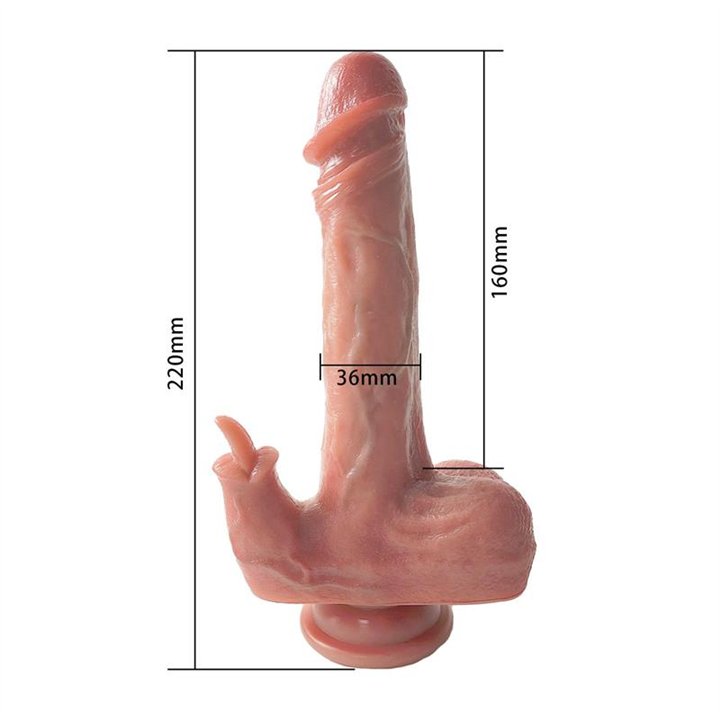 Dildo with Vibration, Thrusting and heating 22 cm - 8436626093140 - Teknashop Ltd