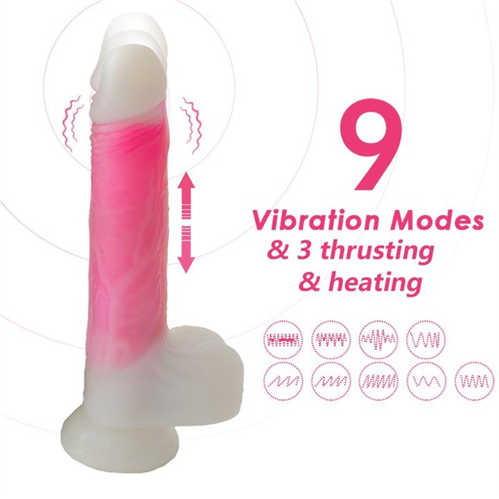 Double-layer Dildo with Vibration, thrusting and heating 21.5 cm - 8436626093133 - Teknashop Ltd