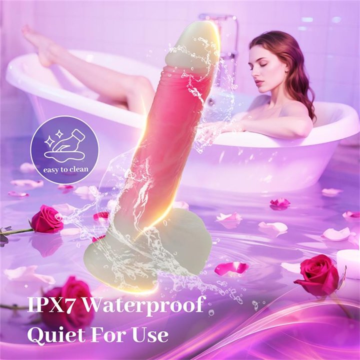 Double-layer Dildo with Vibration, thrusting and heating 21.5 cm - 8436626093133 - Teknashop Ltd