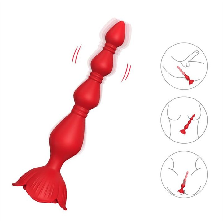 Vibrating Anal Beads with Rose Base - 8436626093102 - Teknashop Ltd