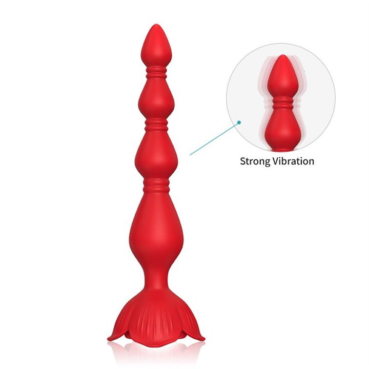 Vibrating Anal Beads with Rose Base - 8436626093102 - Teknashop Ltd