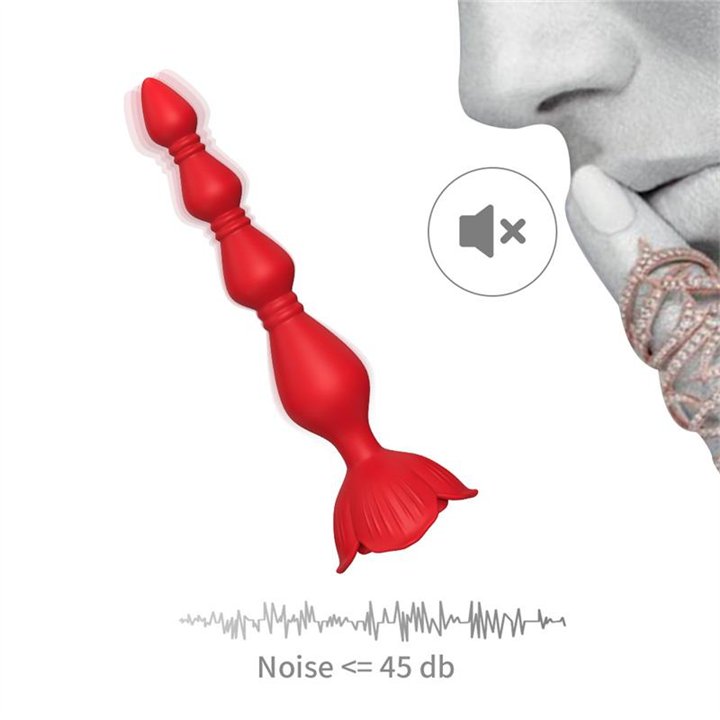 Vibrating Anal Beads with Rose Base - 8436626093102 - Teknashop Ltd