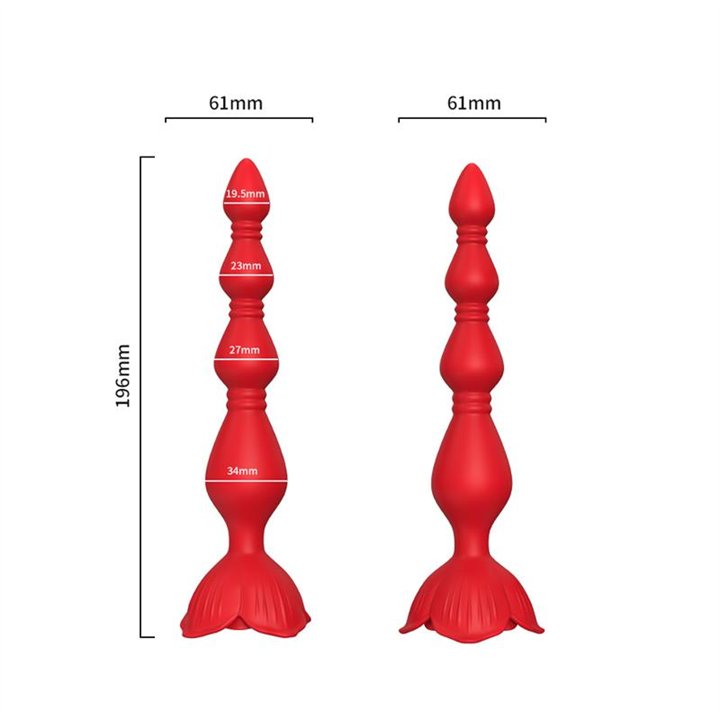 Vibrating Anal Beads with Rose Base - 8436626093102 - Teknashop Ltd