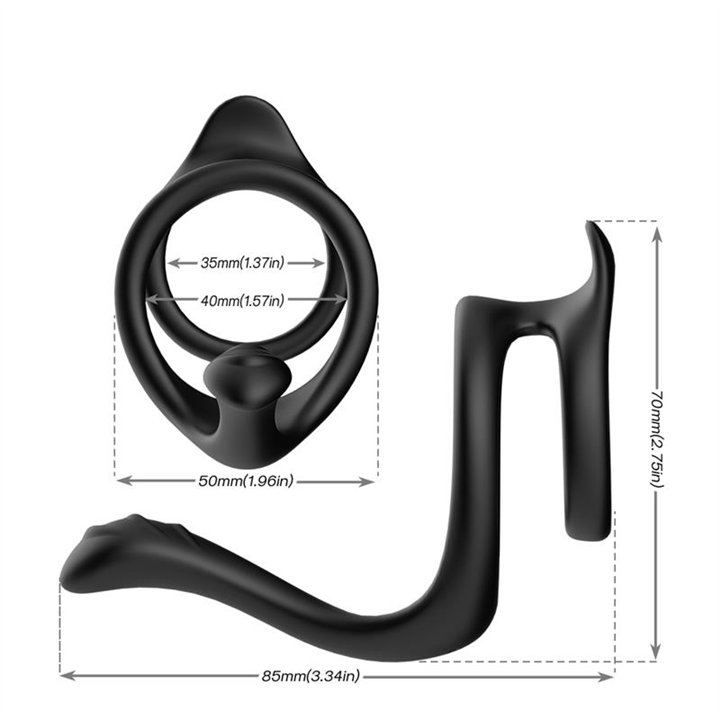 Penis ring with perianal stimulation - 8436626092907 - Teknashop Ltd