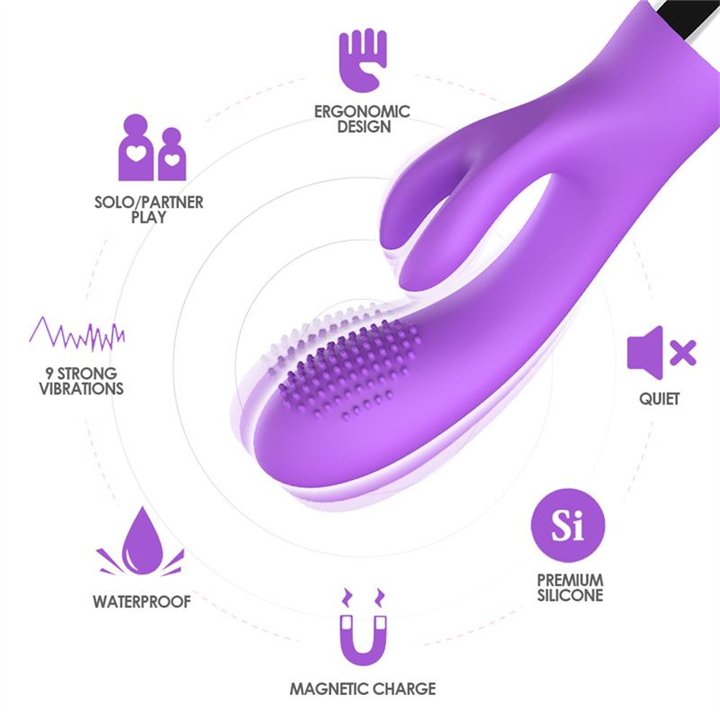 Rabbit Vibrator Flexible Purple - 8436626092501 - Teknashop Ltd