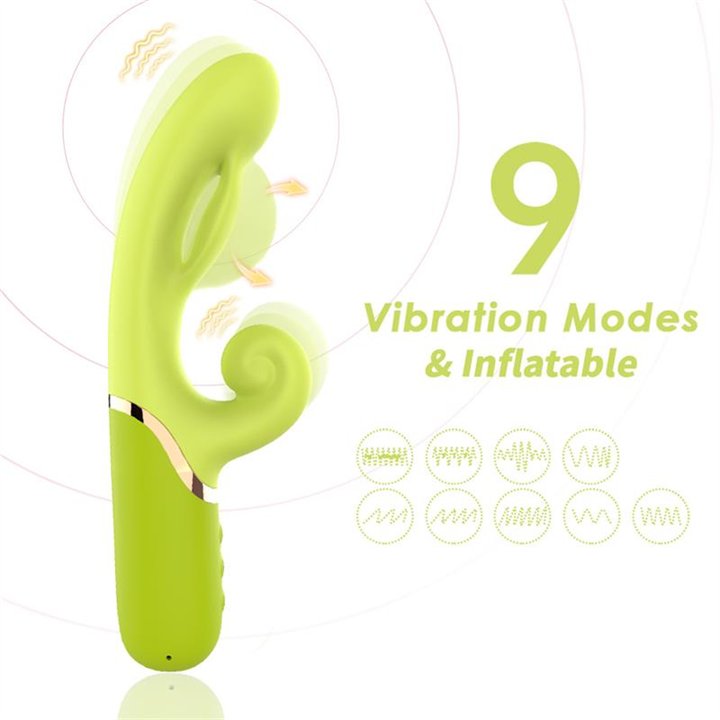 Inflatable Rabbit Vibrator Green - 8436626092402 - Teknashop Ltd