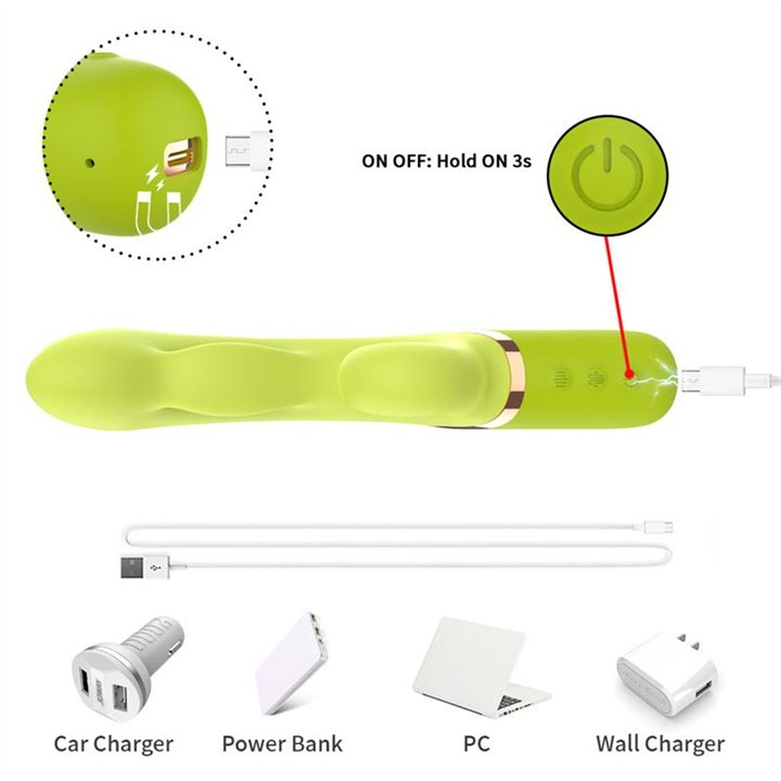 Inflatable Rabbit Vibrator Green - 8436626092402 - Teknashop Ltd