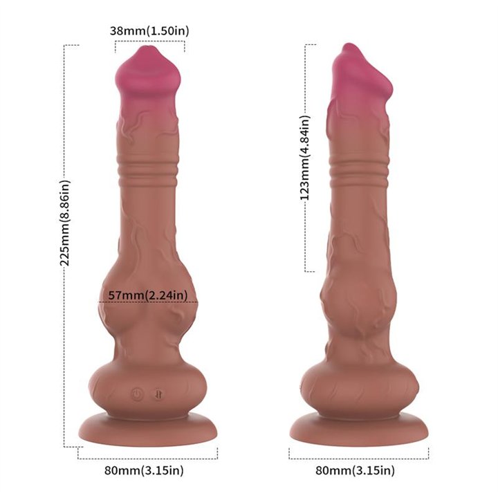 Thrusting and Vibrating Dildo 22.5 cm - 8436626092334 - Teknashop Ltd