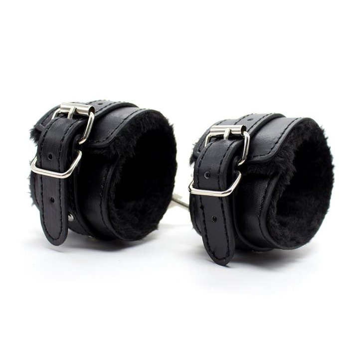 Ankle Cuffs with Black Padded Interior 35 cm Black - 843658379478 - Teknashop Ltd