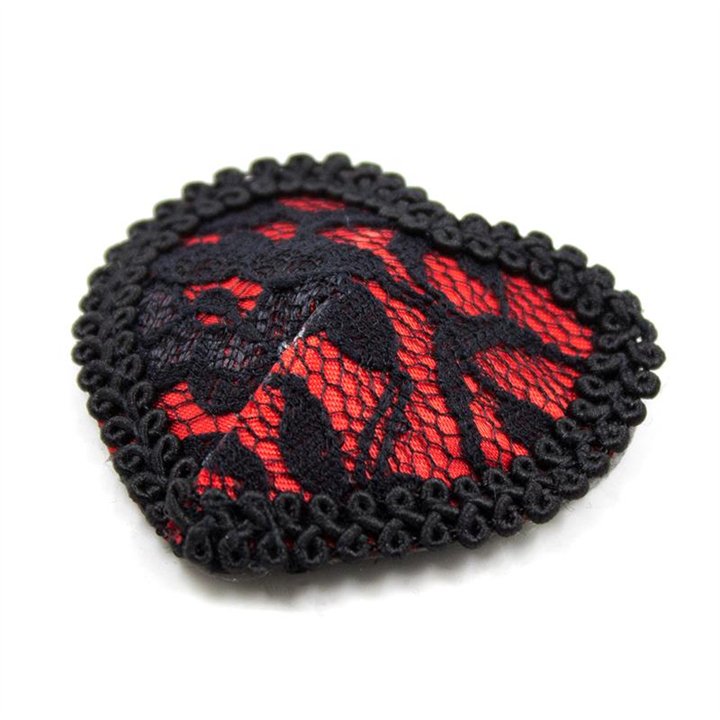 Nipple Covers with Lace Black/Red - 843658379387 - Teknashop Ltd