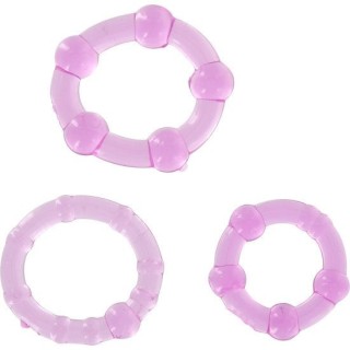 SEVEN CREATIONS - SET OF THREE LILAC PENIS RINGS - D-221989 - Teknashop Ltd