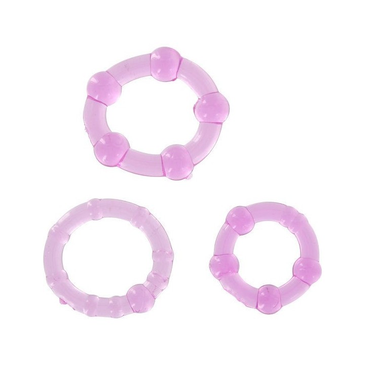 SEVEN CREATIONS - SET OF THREE LILAC PENIS RINGS - D-221989 - Teknashop Ltd