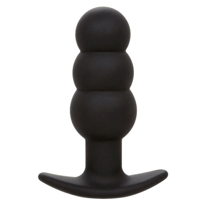 CALEXOTICS - ROCK BOTTOM BEADED ANAL PLUG 10 VIBRATIONS SILICONE BLACK - D-241435 - Teknashop Ltd