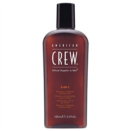 American Crew, Classic, Vegan, Hair Shampoo, Conditioner & Shower Gel 3-In-1, For Moisturizing, 100 ml - Teknashop Ltd