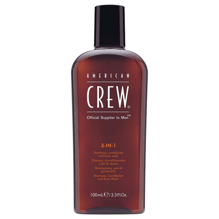 American Crew, Classic, Vegan, Hair Shampoo, Conditioner & Shower Gel 3-In-1, For Moisturizing, 100 ml - Teknashop Ltd