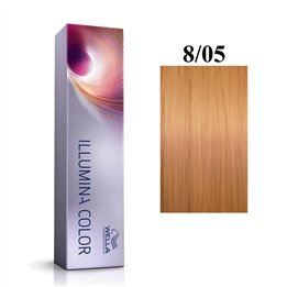 Wella Professionals, Illumina Color, Permanent Hair Dye, 8/05 Light Blonde Natural Mahogany, 60 ml - Teknashop Ltd