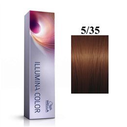 Wella Professionals, Illumina Color, Permanent Hair Dye, 5/35 Light Chestnut Golden Mahogany, 60 ml - Teknashop Ltd