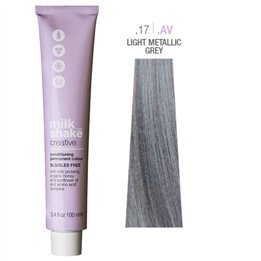 Milk Shake, Creative, SLS/SLES-Free, Permanent Hair Dye, .17.AV Light Metallic Grey, 100 ml - Teknashop Ltd