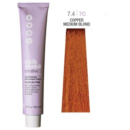 Milk Shake, Creative, SLS/SLES-Free, Permanent Hair Dye, 7.47C Copper Medium Blond, 100 ml - Teknashop Ltd