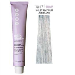 Milk Shake, Creative, SLS/SLES-Free, Permanent Hair Dye, 10.1710AV Violet Platinum Ash Blond, 100 ml - Teknashop Ltd