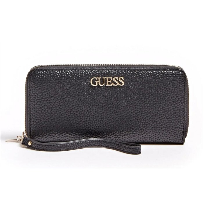 Guess, Alby, Textile Wallet, SLG Large Zip, Black, For Women - Teknashop Ltd