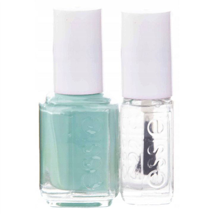 Set Essie: Nail Enamel, Vegan, Glossy Shine Finish, Nail Polish, 99, Mint Candy Apple, 13.5 ml + Nail Care - Good To Go, Top Coa