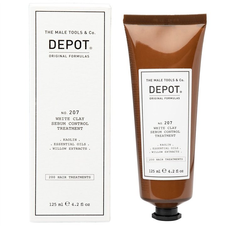 Depot, 200 Hair Treatments No. 207, Kaolin, Scalp Treatment Cream Mask, For Regulation Of Excessive Sebum, 125 ml - Teknashop Lt