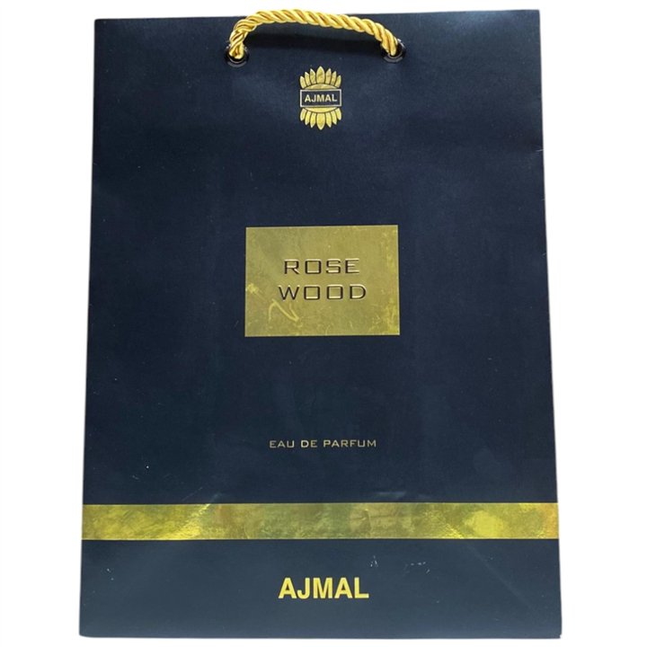 Ajmal, Rose Wood, Shopping, Cardboard Shopping Bag, Paper, Black - Teknashop Ltd
