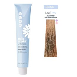 Milk Shake, 9 Minutes, Permanent Hair Dye, 7.13 Biondo Cenere Dorato, 100 ml - Teknashop Ltd