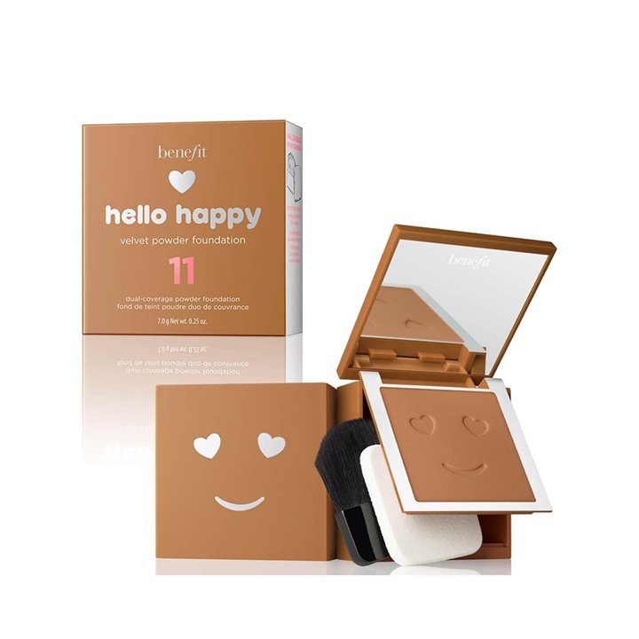 Benefit, Hello Happy Velvet, Matte Finish, Compact Foundation, 11, Dark Neutral, 7 g - Teknashop Ltd