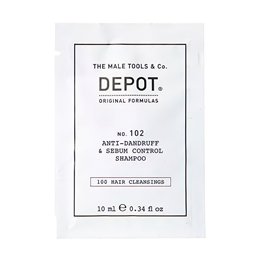 Depot, 100 Hair Cleansing No. 102, Botanical Complex, Hair Shampoo, Anti-Dandruff & Sebum Control, 10 ml - Teknashop Ltd