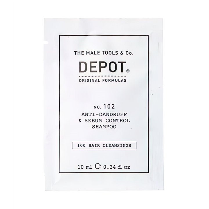 Depot, 100 Hair Cleansing No. 102, Botanical Complex, Hair Shampoo, Anti-Dandruff & Sebum Control, 10 ml - Teknashop Ltd