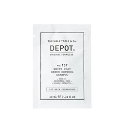 Depot, 100 Hair Cleansing No. 107, Kaolin, Hair Shampoo, For Regulation Of Excessive Sebum, 10 ml - Teknashop Ltd