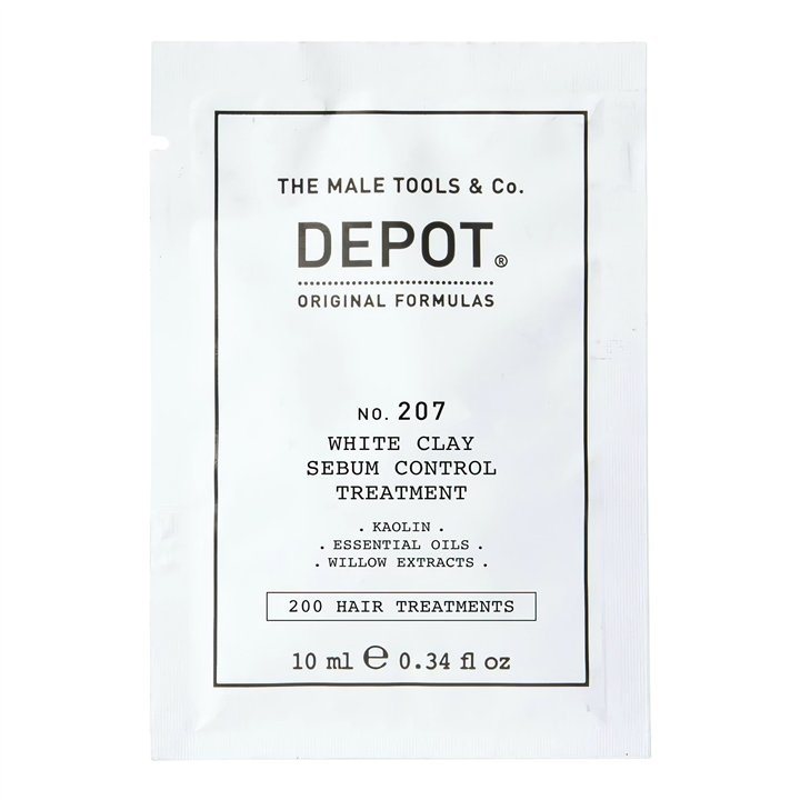 Depot, 200 Hair Treatments No. 207, Kaolin, Scalp Treatment Cream Mask, For Regulation Of Excessive Sebum, 10 ml - Teknashop Ltd