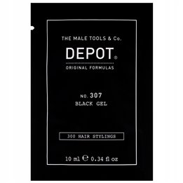 Depot, 300 Hair Stylings No. 307 Black, Botanical Complex, Hair Styling Gel, Temporary Coverage & Volume, Medium Hold, 10 ml - T