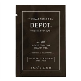 Depot, 500 Beard & Mustache Specifics No. 505, Beard Oil, Ginger & Cardamom, For Shine & Softness, 5 ml - Teknashop Ltd
