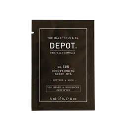 Depot, 500 Beard & Mustache Specifics No. 505, Beard Oil, Leather & Wood, Vitamin E, For Shine & Softness, 5 ml - Teknashop Ltd
