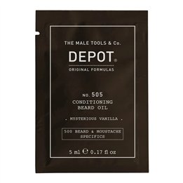 Depot, 500 Beard & Mustache Specifics No. 505, Beard Oil, Misterious Vanilla, Vitamin E, For Shine & Softness, 5 ml - Teknashop 