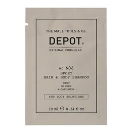 Depot, 600 Body Solutions  No. 606, Shower Gel & Shampoo 2-In-1, Botanical Complex, 10 ml - Teknashop Ltd