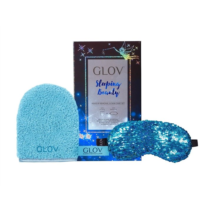 Glov Sleeping Beauty Set Glov: Sleeping Beauty, Sleep Mask, Blue + Sleeping Beauty, Textile Makeup Remover Glove, Bouncy Blue - 