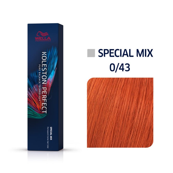Wella Professionals, Koleston Perfect Special Mix, Permanent Hair Dye, 0/43 Golden Red, 60 ml - Teknashop Ltd