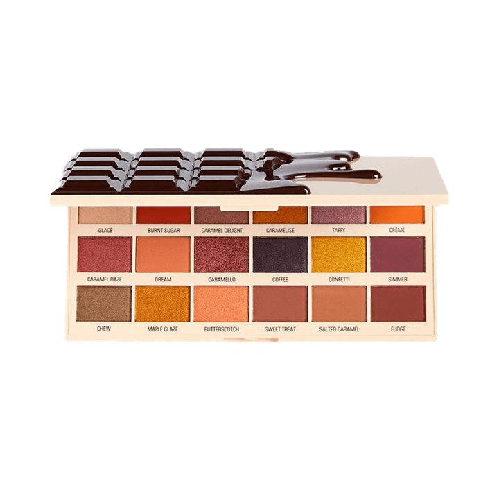Makeup Revolution, I Heart, Eyeshadow Palette, Caramel Nudes Chocolate, 18 Shades, 18 g - Teknashop Ltd