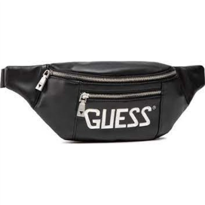Guess, Salameda, Leather, Textile Fanny Pack, Black, 29,5/39 x 14 x 7 cm, For Men - Teknashop Ltd
