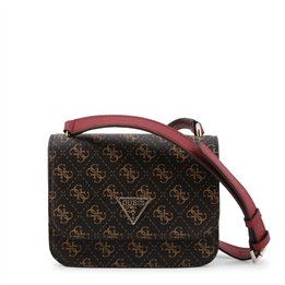 Guess, Noelle, 4G Logo, Textile Crossbody Bag, Brown, hwql78 79780, 18.5 x 14.5 x 7 cm, For Women - Teknashop Ltd